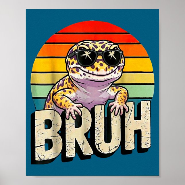 Cute Reptile Kids Boys Girls Bruh Leopard Gecko Lo Poster (Vorne)