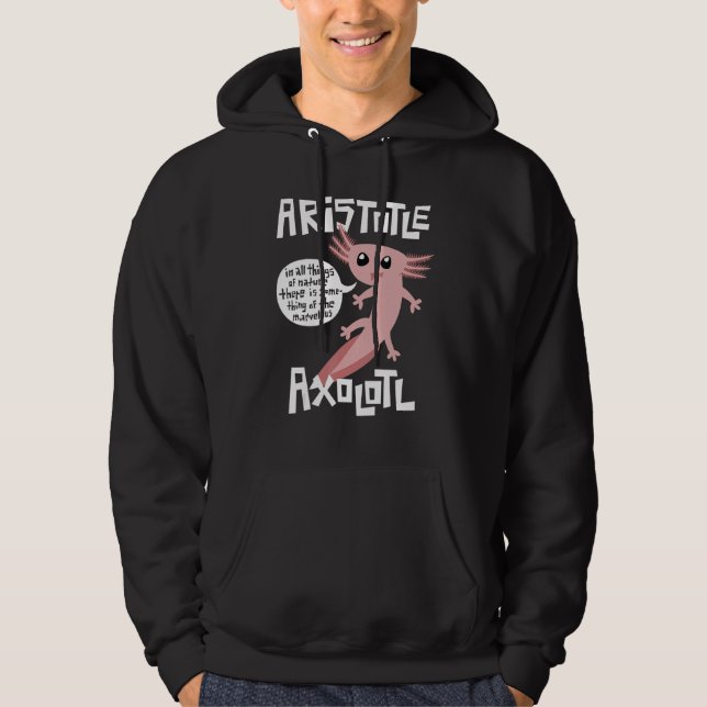 Cute Retro Axolotl  Aristotle Quote Greek Philosop Hoodie (Vorderseite)