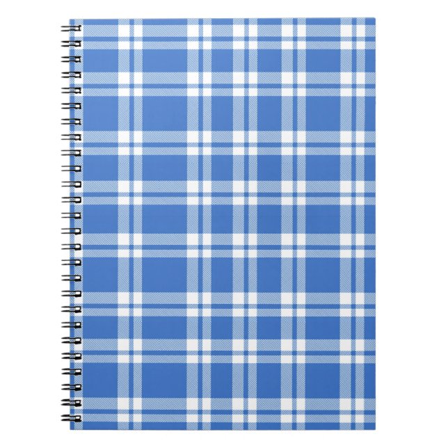 Cute Retro Blue Gingham Plaid Pattern Notizblock (Vorderseite)