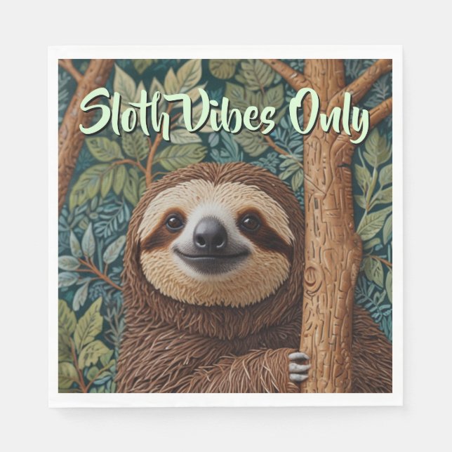 Cute retro boho Sloth Hang in there sloth vibes  Serviette (Vorderseite)