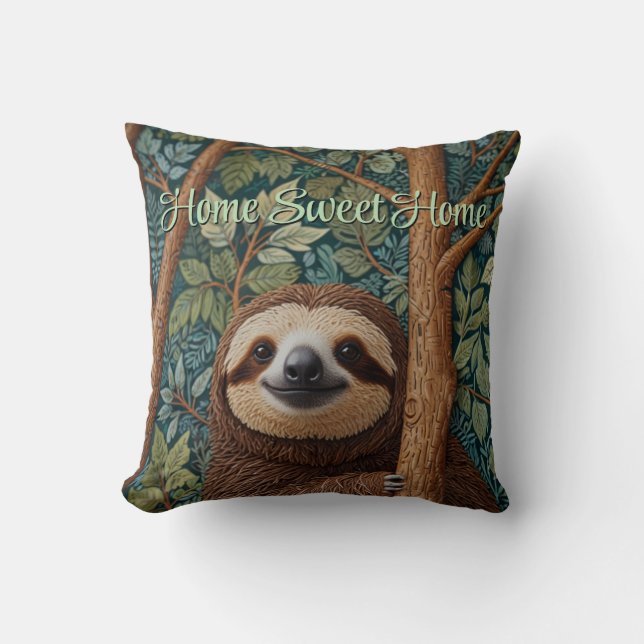 Cute retro boho Sloth  Kissen (Vorderseite)