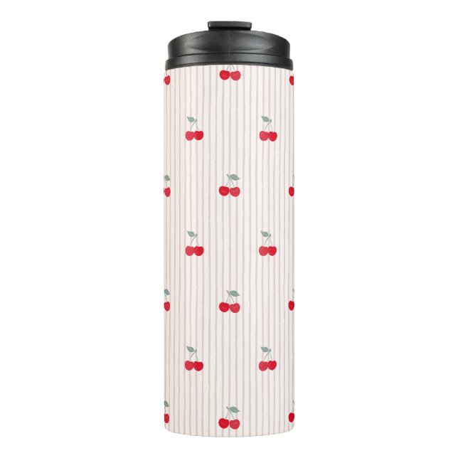 Cute Retro Cherry Pattern Sweetheart Glaze Thermosbecher (Vorderseite)