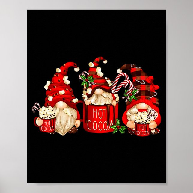 Cute Retro Chocolate Hot Cocoa Mug Funny Gnomes Ch Poster (Vorne)