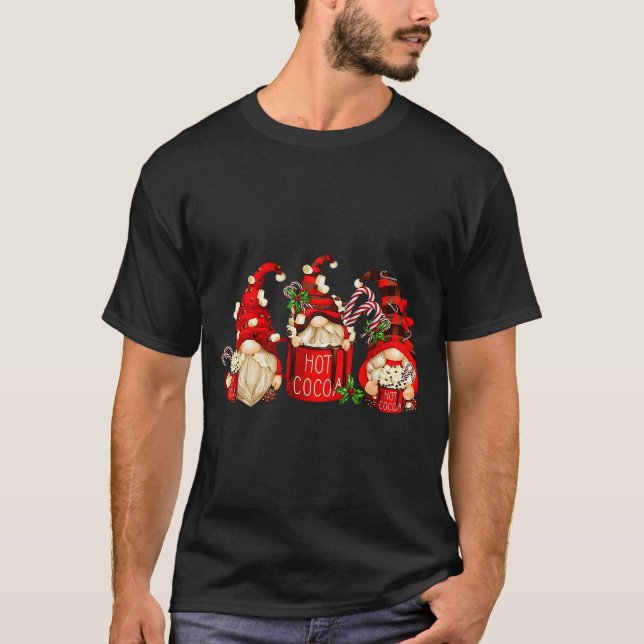 Cute Retro Chocolate Hot Cocoa Mug Funny Gnomes Ch T-Shirt (Vorderseite)