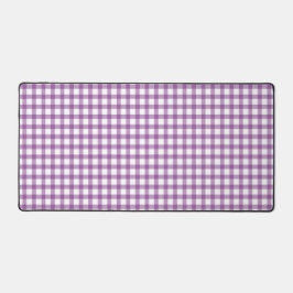 Cute Retro Gingham Plaid Purple Pattern Schreibtischunterlage