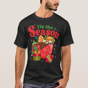 Cute Retro Groovy Tis The Season Heiße Schokolade T-Shirt