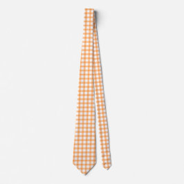 Cute Retro Orange Gingham Plaid pattern Krawatte