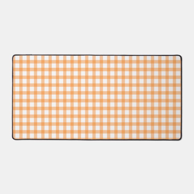 Cute Retro Orange Gingham Plaid pattern Schreibtischunterlage (Vorderseite)