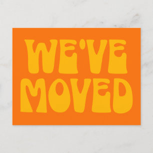 Cute Retro Orange Minimalist Umgezogen Neue Adress Postkarte