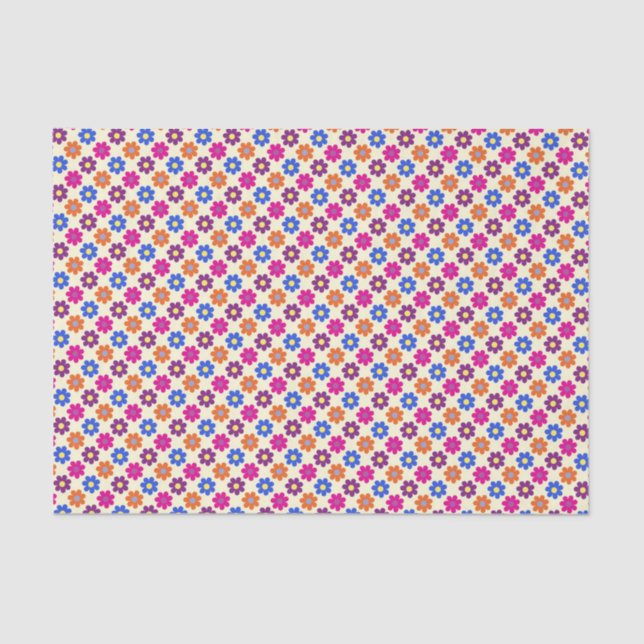 Cute Retro Penny Flower Pattern Seidenpapier (Vorderseite)