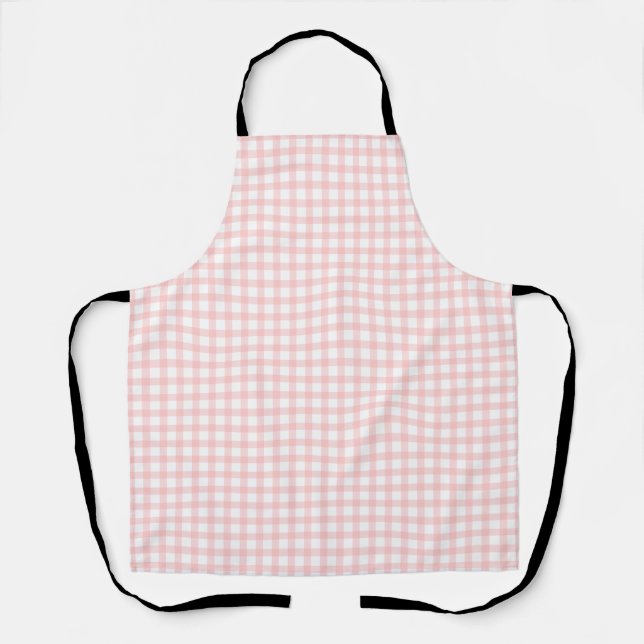 Cute Retro Pink Gingham Plaid pattern Schürze (Vorderseite)