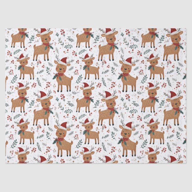 Cute Retro Reindeer Christmas Seidenpapier (Vorderseite)