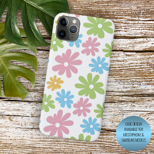 Cute Retro Summery Colors Flower Art Pattern Case-Mate iPhone Hülle