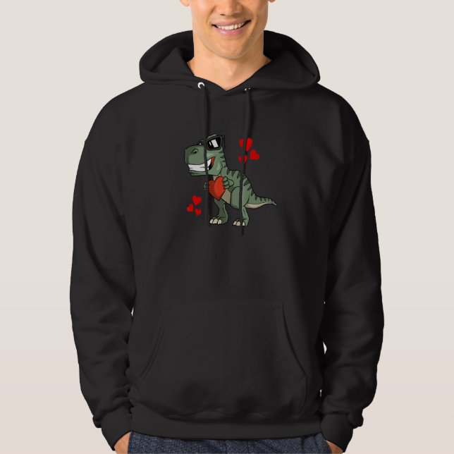 Cute Rex   Dinosaur in Love Hoodie (Vorderseite)