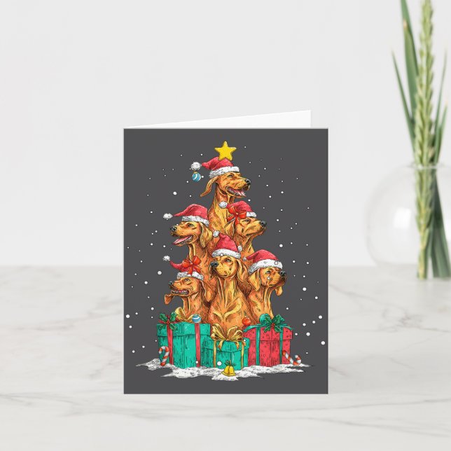 Cute Rhodesian Ridgeback Le Dog Christmas Tree Xma Karte (Vorderseite)