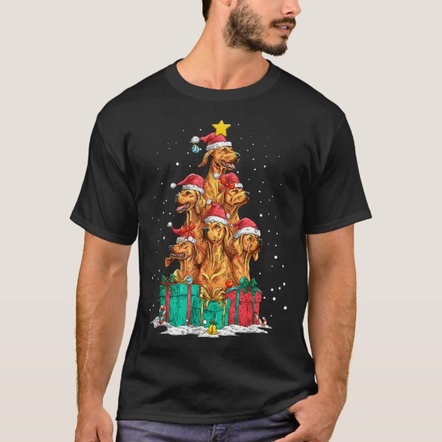 Cute Rhodesian Ridgeback Le Dog Christmas Tree Xma T-Shirt (Vorderseite)