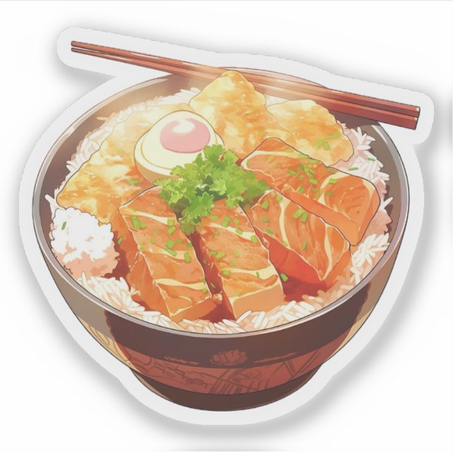 Cute Rice Bowl Sticker (Vorderseite)