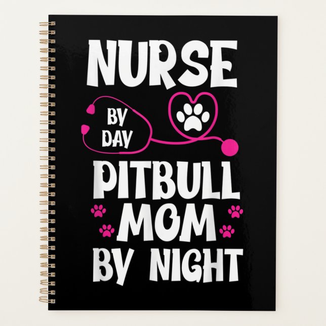 Cute RN Nurse Pit Bull Mom Paw Dog Puppy Lover Planer (Vorderseite)