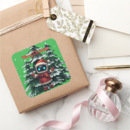 cute robot Christmas holiday Sticker