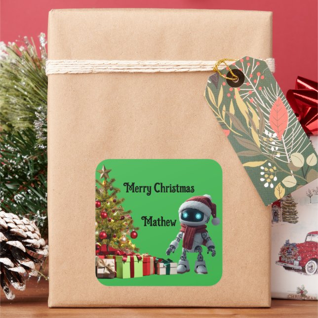 cute robot Christmas holiday Sticker (Feiertag)