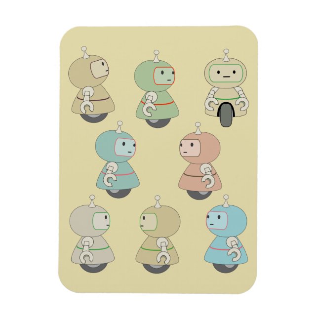 Cute Robot Pattern Magnet (Vertikal)