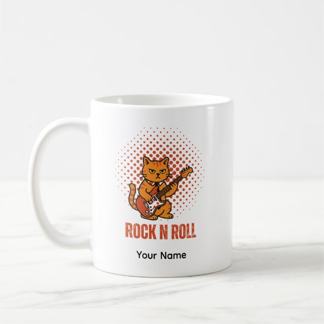 Cute Rock Cat Personalizable Mug Kaffeetasse (Links)