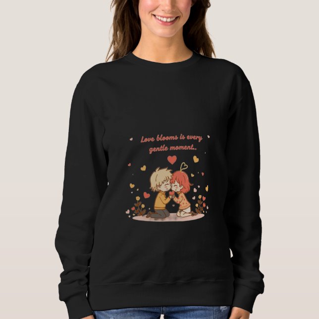 Cute Romantic Anime Couple - Love Moment Sweatshirt (Vorderseite)