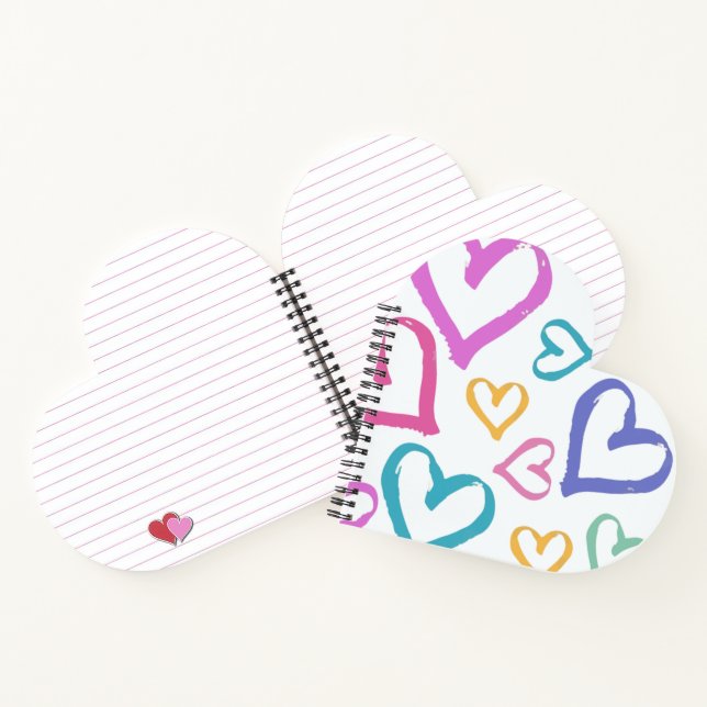 Cute Romantic Pastel Hearts Notizbuch (Innenseite)