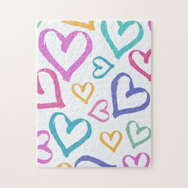 Cute Romantic Pastel Hearts Puzzle (Vertikal)