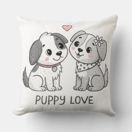 Cute Romantic Puppy Love Valentine Kissen