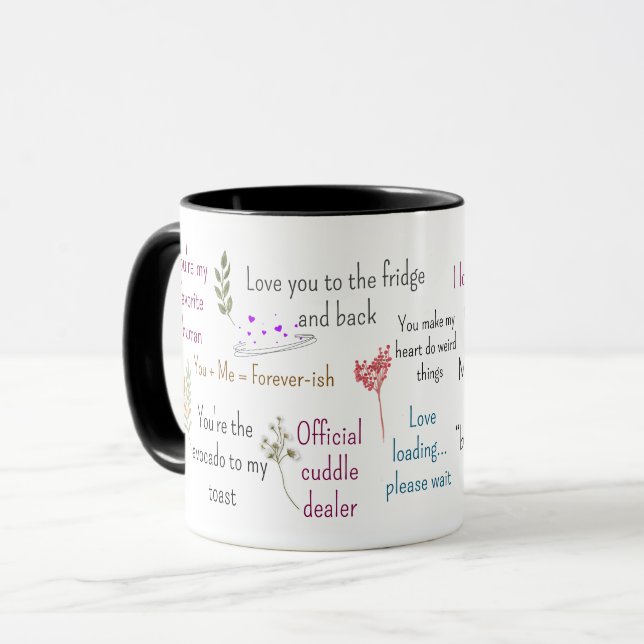 Cute Romantic Quotes Aesthetic Mug Art Tasse (Vorderseite Links)
