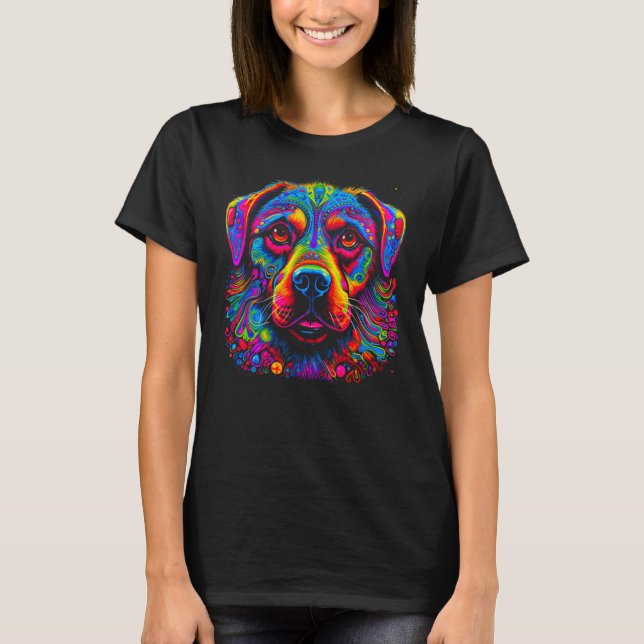 Cute Rottweiler Dog Design T-Shirt (Vorderseite)