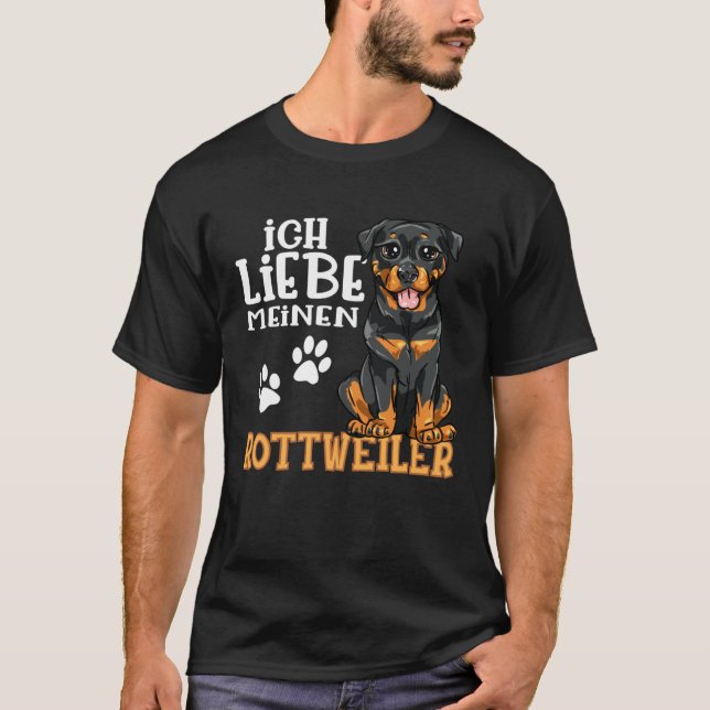 Cute Rottweiler Rotti Dog Ich Liebe Meine Rottweil T-Shirt (Vorderseite)