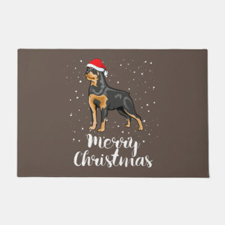 Cute Rottweiler Santa Hat Merry Christmas Costume Fußmatte