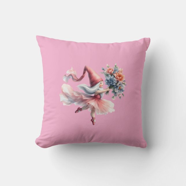 Cute Round Gnome in Pink Tutu Men's T-Shirt Kissen (Vorderseite)