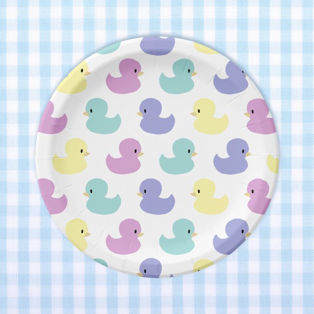 Cute Rubber Duck Gender Neutral Baby Shower Pappteller (Von Creator hochgeladen)