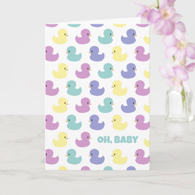 Cute Rubber Duck Gender Neutral Blank Custom Karte (Orchidee)