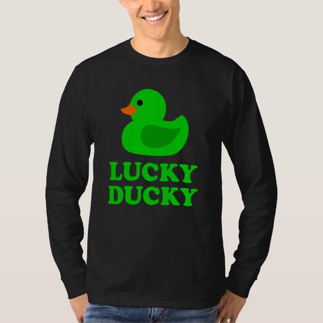 Cute Rubber Duck Lucky Ducky Quack Cool Animal Gra T-Shirt (Vorderseite)