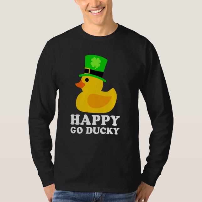 Cute Rubber Duck Lucky Four Leaf C Leprechaun Hat  T-Shirt (Vorderseite)