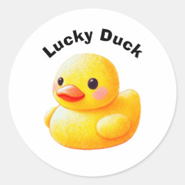 Cute Rubber Ducky with Customizable Text Runder Aufkleber