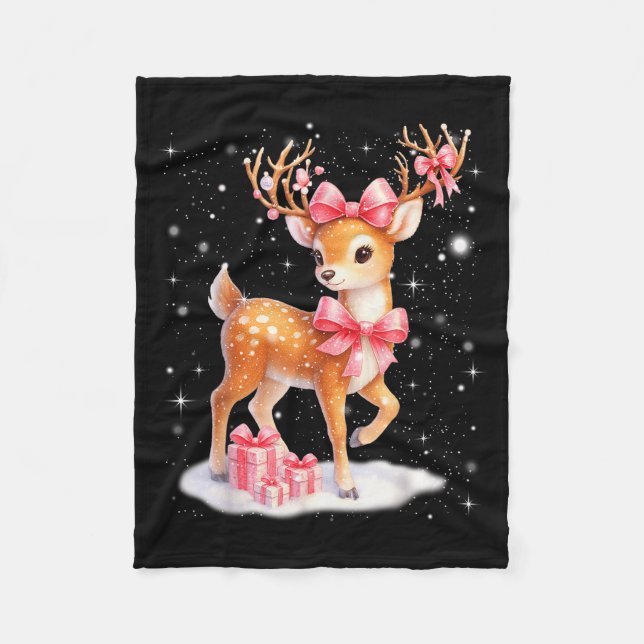 Cute Rudolph Nk Coquette Pajamas Christmas Xmas Gi Fleecedecke (Vorderseite)