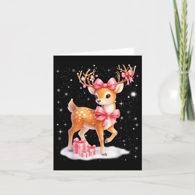 Cute Rudolph Nk Coquette Pajamas Christmas Xmas Gi Karte (Vorderseite)