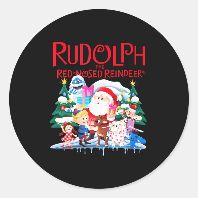 Cute Rudolph The Red Nosed Reindeer Christmas Spec Runder Aufkleber (Vorderseite)