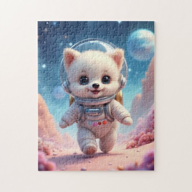 Cute Running Puppy Astronaut Jigsaw Puzzle (Vertikal)