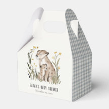 Cute Rustic Mum and Baby Tiger Foliage Baby Shower