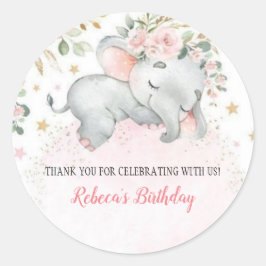 Cute Safari Animals First Birthday  Decor Runder Aufkleber