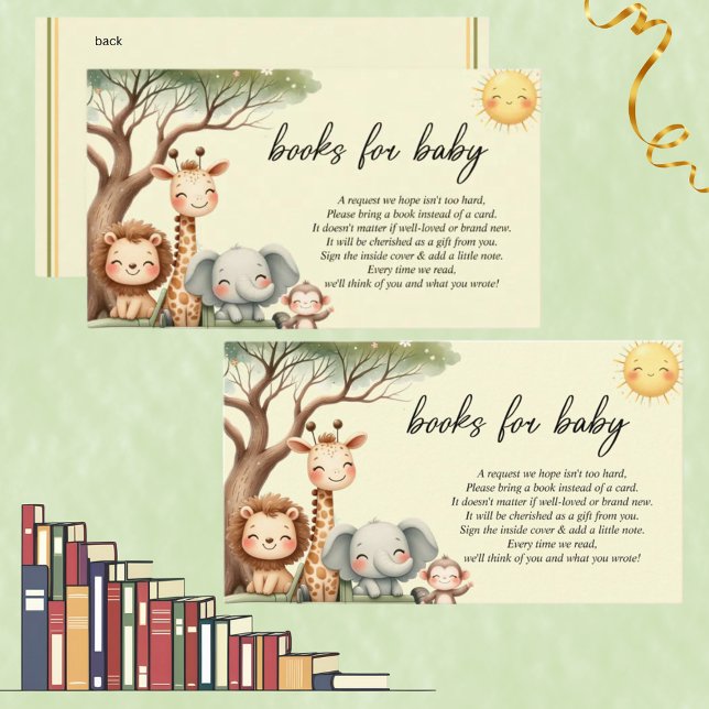 Cute Safari Animals gender neutral books for baby Begleitkarte (Von Creator hochgeladen)