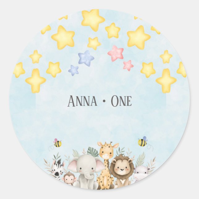 Cute Safari Baby Animals Sticker (Vorderseite)