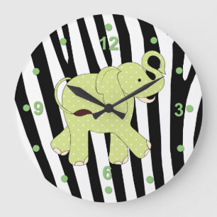 Cute Safari Elephant Wall Clock Große Wanduhr