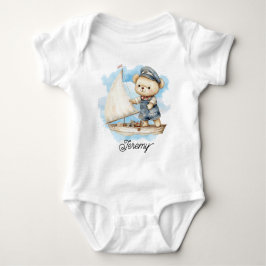 Cute Sailor Teddy Bear Baby Strampler